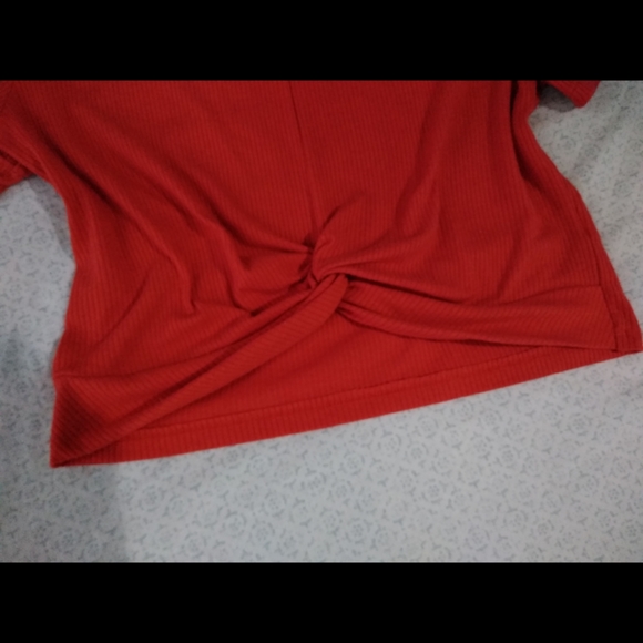 Iris Burnt Orange Front Knot Top Medium - Picture 5 of 7